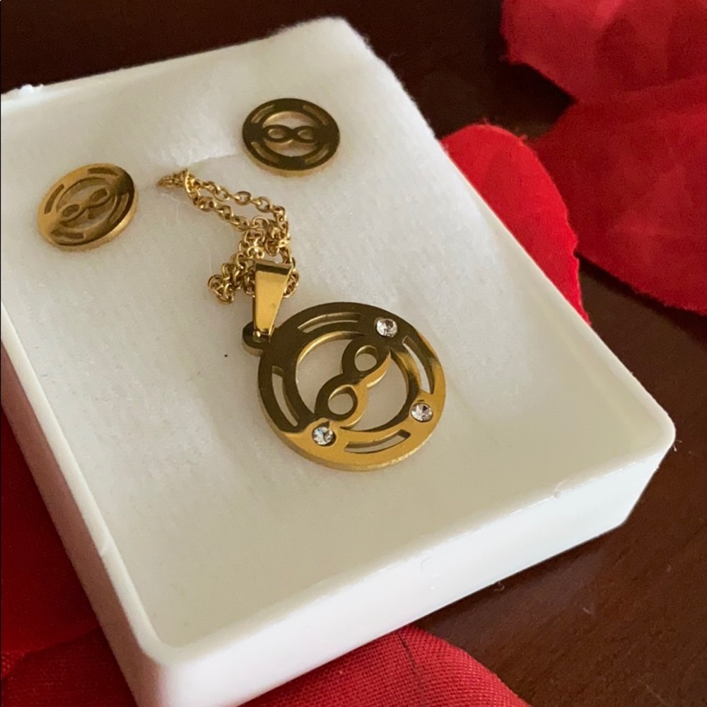 Chain and earrings set / unique style   #Steel